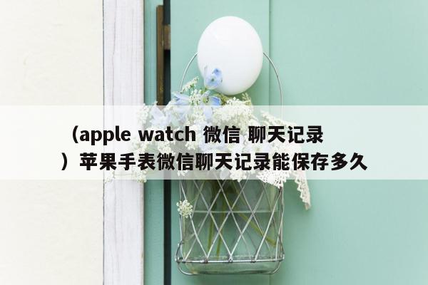 （apple watch 微信 聊天记录）苹果手表微信聊天记录能保存多久